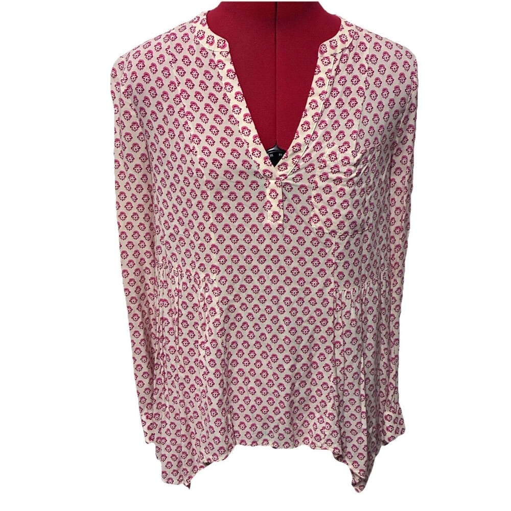 Maeve Anthropologie Pink Floral Top Size 2
